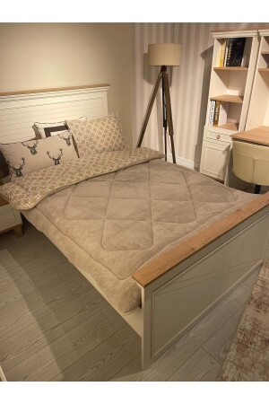 Single Double Sided Welsoft Quilt Beige Chain - Violacasa