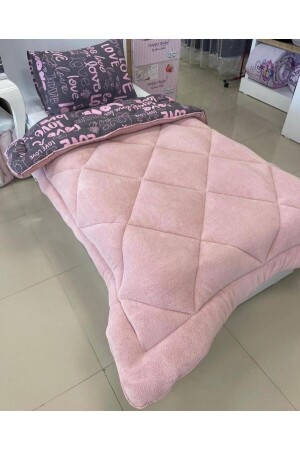 Single Double Sided Welsoft Quilt Pudra Love - Violacasa