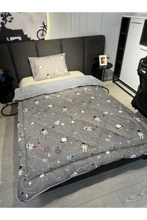 Single Double Sided Welsoft Quilt Space Smoked - Violacasa