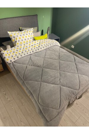 Single Double Sided Welsoft Quilt Yellow Big Star - Violacasa