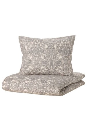 Single Duvet Cover Set, Beige-dark Gray 150x200 Cm Meridyendukkan Cotton Set, single beige - IKEA