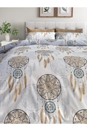 Single Duvet Cover Set Dreamcatcher S. Coffee - Elastic Sheet TKDKFIT - Alla Turca