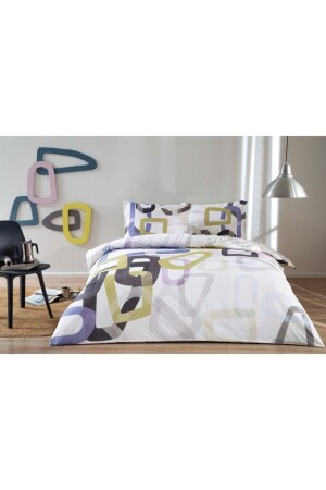 Single Duvet Cover Set Feur Lilac 65185 - Taç