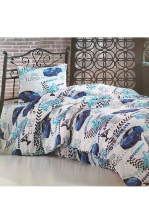 Single Duvet Cover Set with Elastic Sheets and Trolley Pattern DQ2022001000XC - DoQuSoft