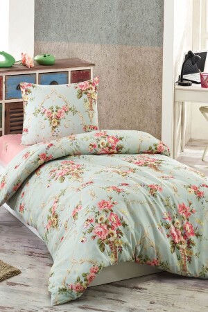 Single Easy-Iron Duvet Cover Set Alanur Mint Ep-013522 - Eponj Home