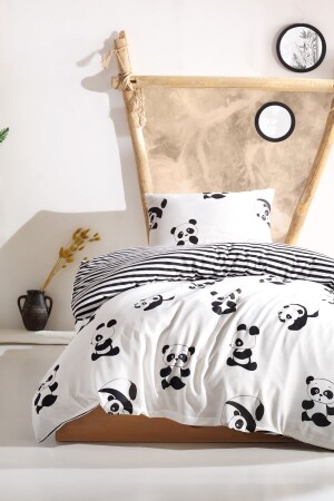 Single Easy-Iron Duvet Cover Set B&W Panda Ep-014580 - Eponj Home