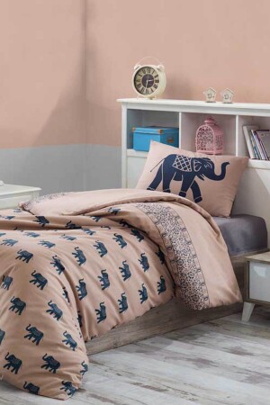Single Easy-Iron Duvet Cover Set Elephant Blue Ep-010261 - Enlora Home