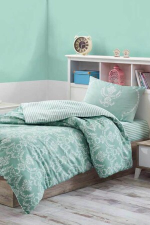 Single Easy-Iron Duvet Cover Set Pure WaterGreen Ep-010201 - Enlora Home