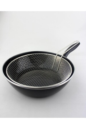Single Handle Thick Enamel Large Size Frying Pan Wok Pan Fryer 26 Cm alv26 - ALBETTO