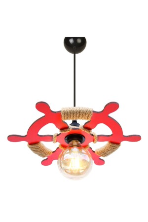 Single Helm Themed Wooden Chandelier M311 - Morvizyon
