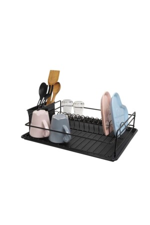 Single Layer Dish Rack Plate Rack Thermo Plastic Coated Black Tb01spk - nevhas