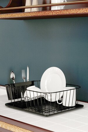 SINGLE LAYER DISH WASHER DISH RACK MATT BLACK KB084 - Teknotel
