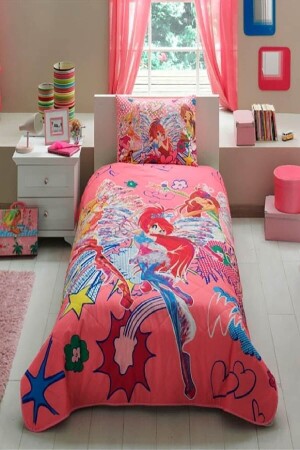 Single Licensed Bedspread Set-winx Girl 8696048443156 - Taç