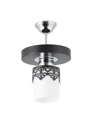Single Modern Sports Model Black Chandelier with Round Tray Crown LMBDR35011T - Lambadar
