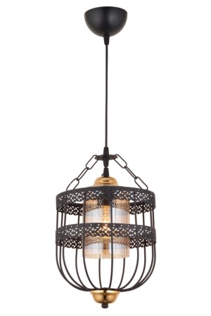 Single Oil Lamp Black Modern Downward Facing Chandelier 5025 - KARDELEN AYDINLATMA AVİZE