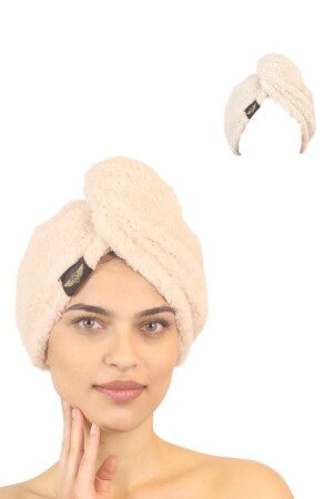Single Pack Microfiber Hair Towel – 2 Button Hair Drying Cap – Head Towel - Heriya