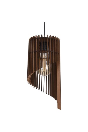 Single Pendant Lamp Fulya Rustic Wooden Chandelier - Vedemo