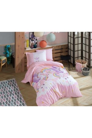 Single Poplin Duvet Cover Set Magical Pink 8698499158061 - Hobby