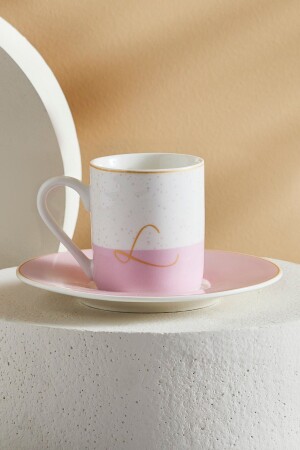 Single Porcelain Coffee Cup with L Letter 100 ml 153. 03. 06. 9092 - Karaca