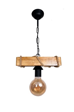 Single Rustic Pendant Lamp Rope Wooden Chandelier Office Cafe Bar Hotel Restaurant Rustic Ceiling Lamp ATLY4081 - Bundeba