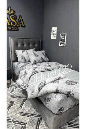 Single Welsoft Pufidik Sleeping Set (With Elastic Sheets) Gray Feather - Violacasa