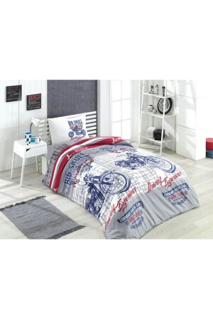 Single Young Boy's Duvet Cover Set Motorcycle MH01217 - Mira Home