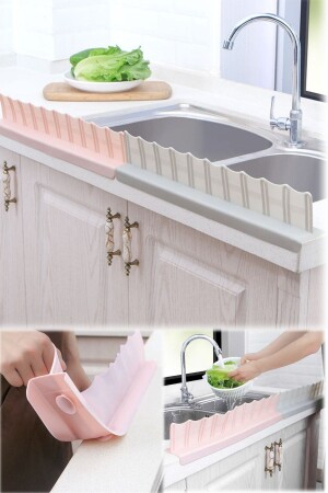 Sink Water Barrier with Suction Cup Rubber Liquid Waterproof 2 Pieces Dishwasher Shower Counter Mounted Apparatus yt94a - Utelips