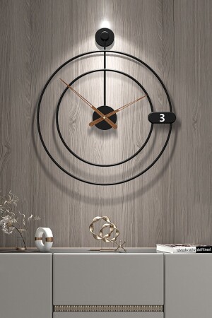 Sirius During 60 Cm Black Modern Decorative Wall Clock AGA01072 - AGA KONSEPT