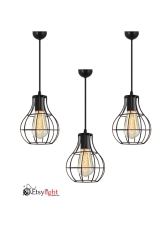 Siyah Armin 3 Adet Sarkıt Avize S0343AD - Etsylight