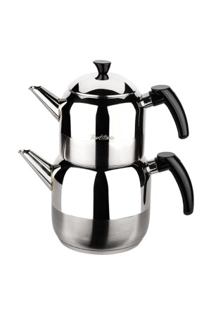 Schwarzes Athena-Teekannen-Set aus Edelstahl, groß, 1300/2250 ml, CHAI 3CYDBS - Tantitoni