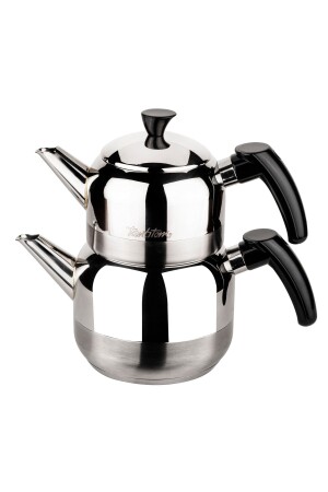 Siyah Athena Mini Boy Paslanmaz Çelik Çaydanlık Takımı 650-1150ml CHAI 1CYDMS - Tantitoni
