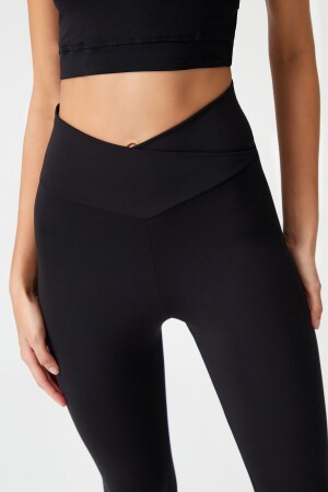 Siyah Çapraz Bel Detaylı Cross Waist Tayt Envelope - Los Ojos