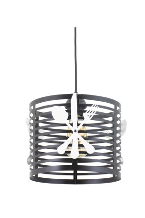 Siyah Çatal Kaşık Bıçak Model Modern Sarkıt Avize LMBDR35751KAŞIK - Lambadar