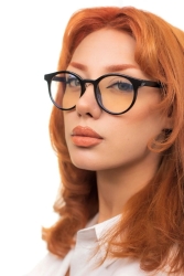 Siyah Çerçeve Şeffaf Cam Unısex Kadın Erkek Blue Block Mavi Işık Koruma Okuma Gözlüğü GÜN-01 - LOOKUP