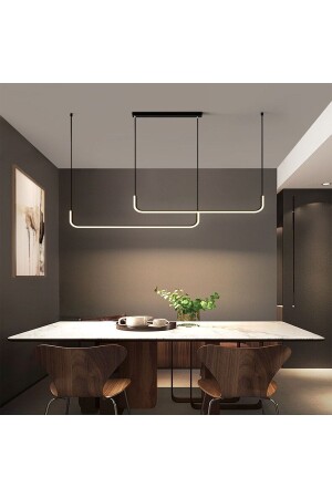 Siyah Çift Yay 80cm Led Lamba,yay Sarkıt Avize,modern Aydınlatma,dekoratif Işık 3 Işık Rengi CL80015 - CATLUZ