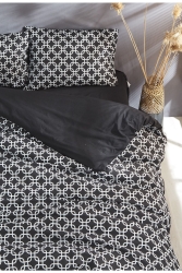 Siyah Geometrik Tek Kişilik Nevresim Takımı 1053 - BELLA RAGEZZA HOME COLLECTION