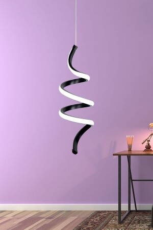 Siyah Modern Sarkıt Led Avize Beyaz Işık Salon Mutfak Oda Hol Ledli Avize SupplyHomeLed - Supply Home
