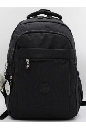 Schwarzer, wasserfester Crinkle-Stoff, großer Schulrucksack, Reisetasche / 2300 2300sırtmxs - Bevitton