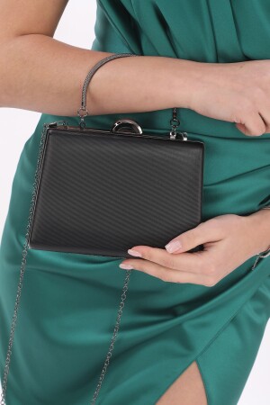 Siyah Renk Kumaş Göz Alıcı Abiye Portföy Clutch Kadın Çanta Yeni Sezon - Womenacs