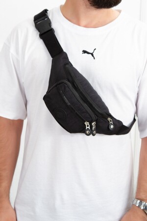 MNZ-Black مضاد للماء كريكل Cross Strap الخصر كيس الكتف الصدر السفر كيس الجسم اليومي Zeyn600 - NEWISH POLO ACCESSORIES