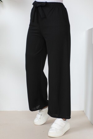 Siyah Yüksek Bel Bol Paça Pantolon - İmajbutik