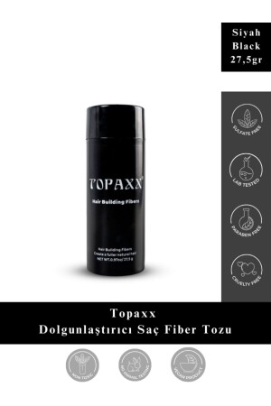 Schwarz/schwarzes, aufpolsterndes, topisches Haarfaser-Pulver, 27–5 g - Topaxx