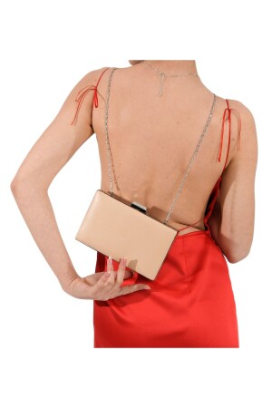 Skin Nude Color Matte Leather Skin Leather Evening Bag Evening Bag Engagement Wedding Bag 135 Volume - Biçanta