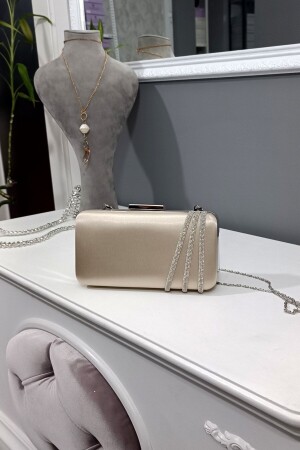 Skin Satin Three Rows of Stone Evening Dress Box Model Women's Bag LA-033cnt - Genel Markalar