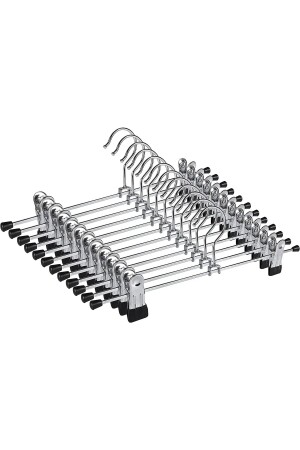 Skirt and Trouser Hanger with Metal Holder and Clip Clothes Hanger Adjustable Clothes Hanger Metal 10pcs METAL CLOTH HANGERS ADJUSTABLE - ROBEVE