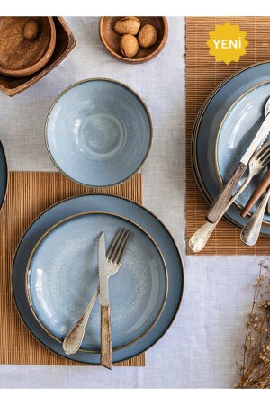 Sky Neo Reactive 18 Piece Porcelain Dinner Set for 6 Persons SKYNEO18YST - ChiChi HOME