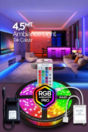 Sl-1031 4-5mt Strip Animated Plug and Play Controlled Transformer RGB Strip Light Lighting Party Led - Suled