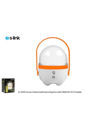 Sl-3658 Orange Touch On/Off LED 2400mah 5v-1a 1+30 LED Searchlight - S-Link