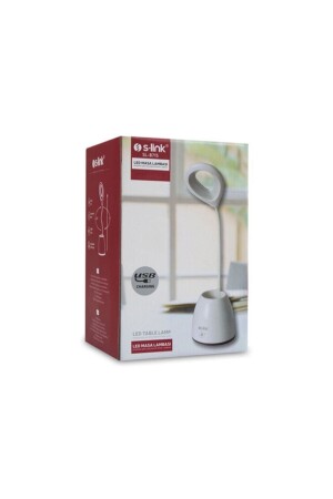 Sl-8715 White 14 LEDs Rechargeable 1200mah Portable Table Lamp 32268 - S-Link
