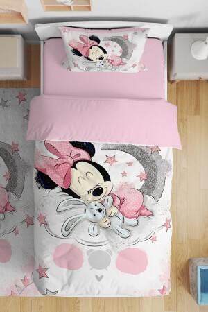 Sleeping Minnie Patterned Single Baby Kids Bedding Set - Evpanya